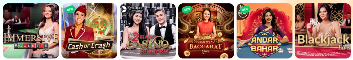 Live Casino games at happyHugo casino