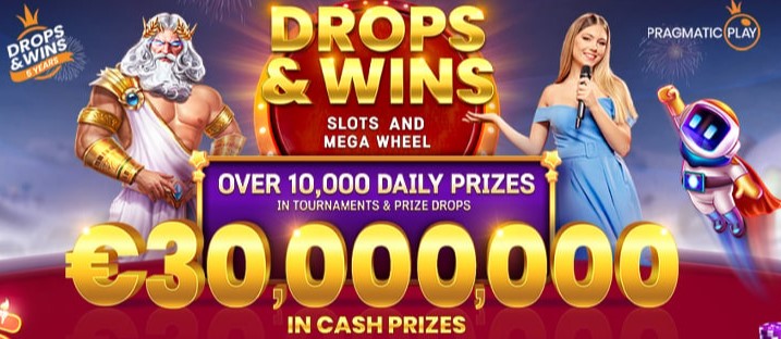 Drops and Wins promotion from HAppy Hugo Casino