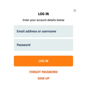 Login screen prompting users to enter their account credentials for access.