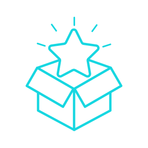 A gift box with a glowing star, symbolizing a special offer or prize.
