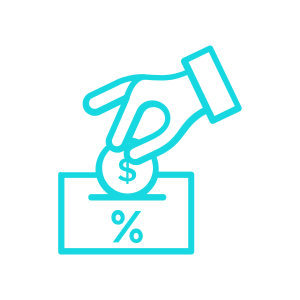 An icon of a money stack with a percentage symbol, representing a financial offer or discount.