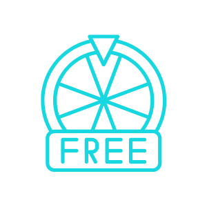 A wheel symbol with the word 'FREE' beneath it, representing free spins or rewards.