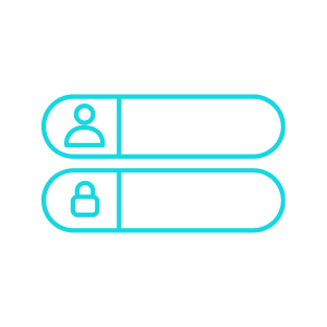 An icon representing user login with a person and lock symbol, indicating the login process.