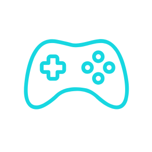 A game controller icon, symbolizing play or gaming activity.
